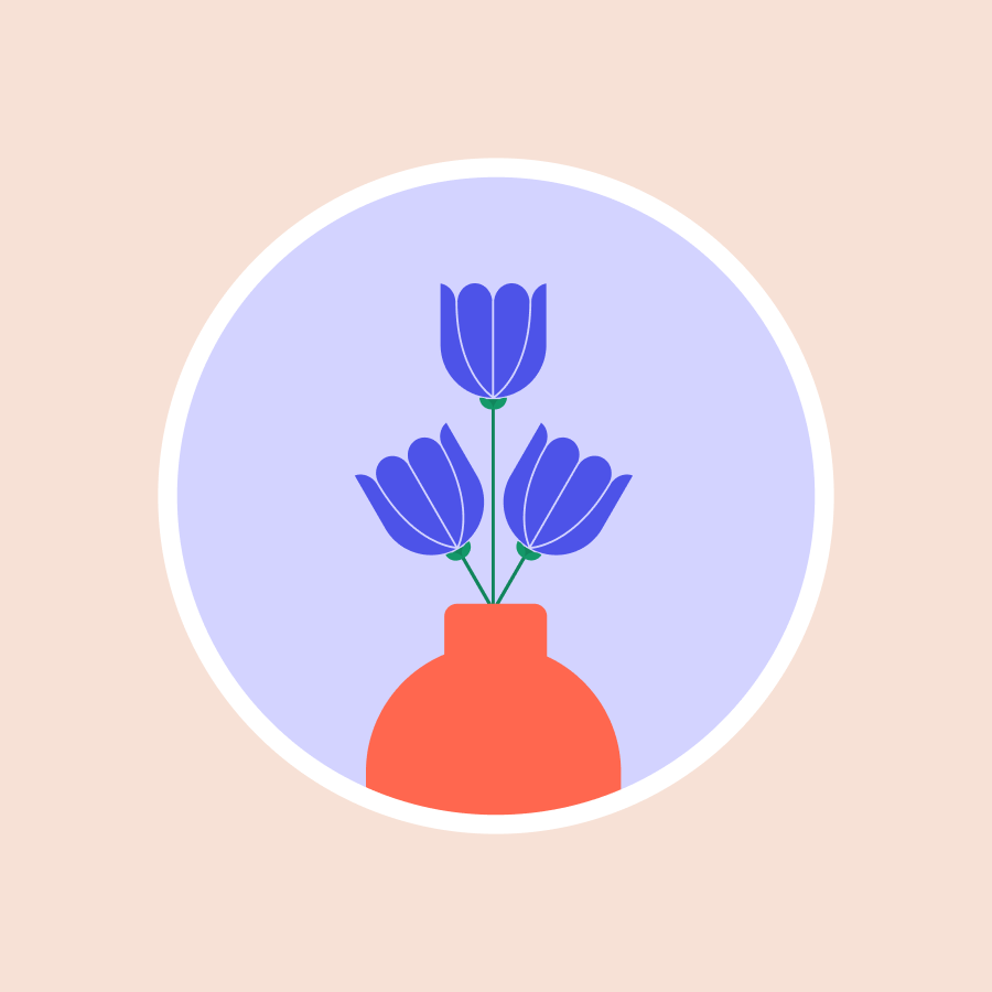 Flowers in vase illustration